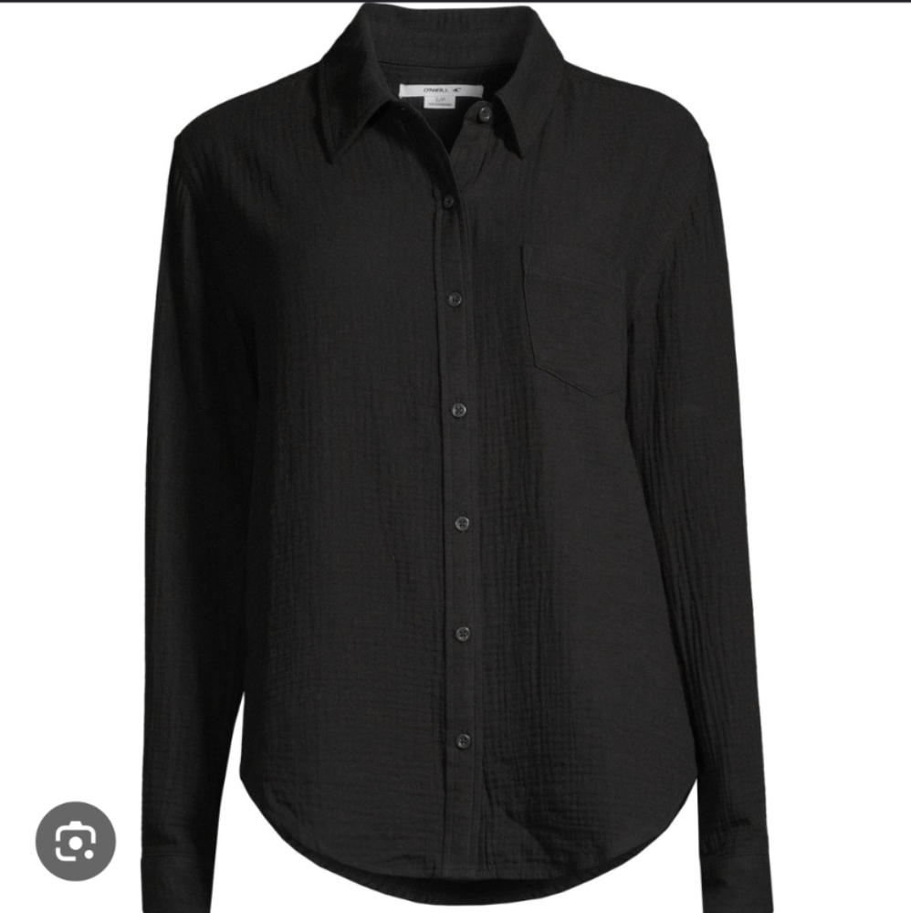 NWT O'Neill Black Button Up Shirt Women's Medium
